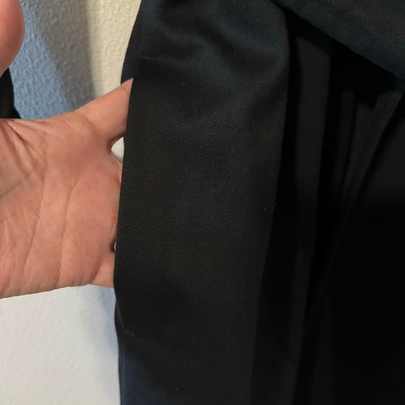 Vintage Sandro Malena Trench Coat Black Belted Twill Cotton Flap Lapel-36 - Picture 8 of 15